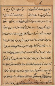 Sida från Tales of a Parrot Tuti-nama: textsida, ca. 1560. av Unbekannt
