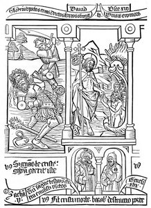 Sida från Biblia Pauperum, 1400-talet, 1870 av Unbekannt