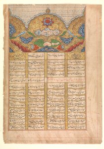 Sida med kalligrafi med Unwan från ett manuskript av Raga Darshan..., 1214 AH 1799-1800 AD. av Unbekannt