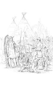 Målar ett porträtt av en indian, 1841 av Unbekannt