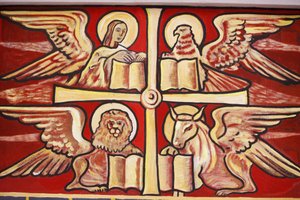 Målning i Lome katedral: evangelister, Lomé, Togo av Unbekannt