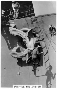 Målning av ankaret på hangarfartyget HMS Courageous, 1937 av Unbekannt