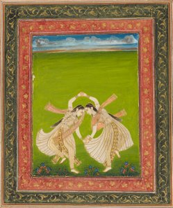 Ett par flickor som spelar phugadi, 1700-tal av Unbekannt
