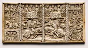 Panel från en kista med scener från Courtly Romances, ca. 1330-1350 eller senare. av Unbekannt