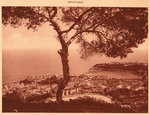 Panorama över Monte-Carlo taget från Turbie Road, 1930. av Unbekannt