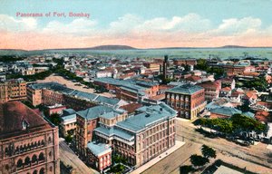 Panorama över fortet, Bombay, Indien, tidigt 1900-tal av Unbekannt