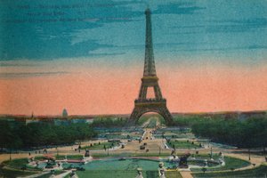 Panorama över Jardins du Trocadéro och Eiffeltornet, Paris, c1920 av Unbekannt