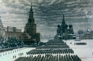 Parad på Röda torget, december 1947, Moskva, Ryssland av Unbekannt