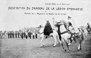 Paradering av den franska främlingslegionens flagga, Sidi Bel Abbes, Algeriet, 28 april 1906 av Unbekannt
