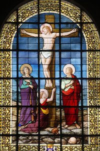 Paris, Frankrike Saint Roch kyrka målat glas: Kristus på korset, Paris, Frankrike av Unbekannt
