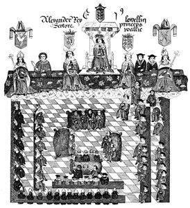 Edward I:s parlament, 1200-talet, c1905 av Unbekannt