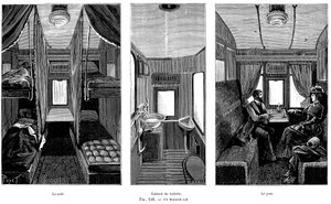Del av en fransk järnvägsvagnsbelyst sovvagn, 1890 av Unbekannt