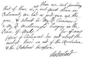 En del av ett brev skrivet av Charles Spencer, 3:e earl av Sunderland, 1678 1840 av Unbekannt