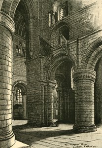 Del av långhuset, Carlisle Cathedral, 1898. av Unbekannt