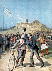 Paul Masson, vinnare av ett cykelevenemang vid de olympiska spelen, Aten, 1896 av Unbekannt