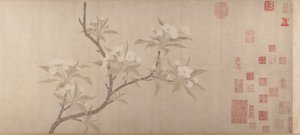 Päronblommor, ca. 1280. av Unbekannt