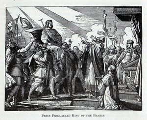 Pepin utropades till frankernas kung, 1882 av Unbekannt