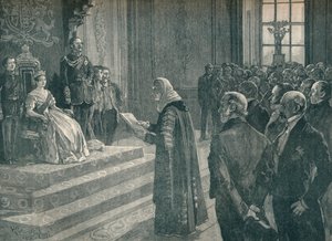 Presenterar det patriotiska talet till drottningen på tröskeln till Krimkriget, 1854 1906 av Unbekannt