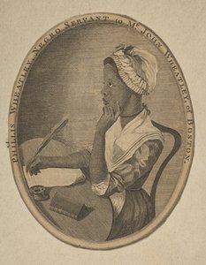Phillis Wheatley, svart tjänare till Mr. John Wheatley från Boston, ca. 1773. av Unbekannt