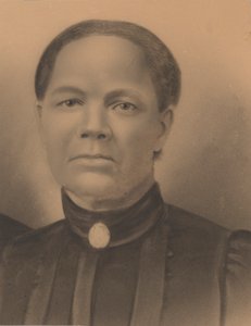 Fotografiskt porträtt med krita av Roseanna May, sent 1800-tal. av Unbekannt