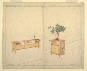 Pianobänk och Taboret, Henry J. Allen Residence, Wichita, KA, 1917 av Unbekannt