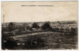 Picardie, Aisne (02), Crepy in Laonnois (Crepy-en-Laonnois): panorama över Notre-Dame - Vykort sent 1800-tal - början av 1900-talet av Unbekannt