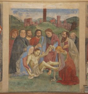 Pieta fresk i Vespucci-kapellet, Ognissanti, Florens, Italien (foto) av Unbekannt