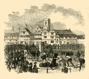 Plats för avrättning i Old Smithfield, c1872. av Unbekannt