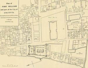 Plan av Fort William och en del av staden Calcutta, 1925. av Unbekannt