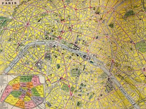 Plan av Paris - Central District of the City of Light, c1930-talet av Unbekannt