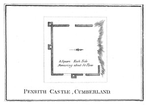 Plan över Penrith Castle, Cumberland, sent 1700-tal av Unbekannt