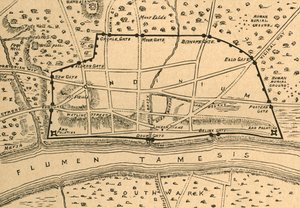 Plan över det romerska London, 1897. av Unbekannt