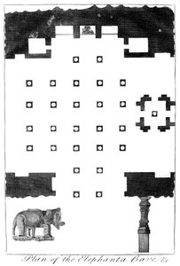 Plan för Elephanta-grottorna, Indien, 1799 av Unbekannt