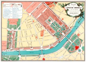 Plan för den universella utställningen, Paris, 1889 av Unbekannt