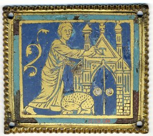 Tavla med märkning av dörren med bokstaven Tau, tysk, ca. 1200. av Unbekannt