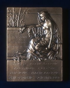 Plaquette till minne av den franske matematikern Henri Poincares död 1912 av Unbekannt