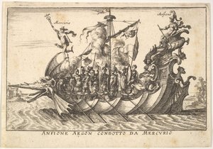 Plåt 2: Argonaut Amphion ledd av Mercury Amphion Argon. Condotto av Merkurius, med en..., av Unbekannt