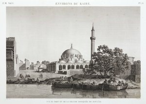 Hamnen och stora moskén i Boulaq, Kairo, Egypten, ca 1798 av Unbekannt