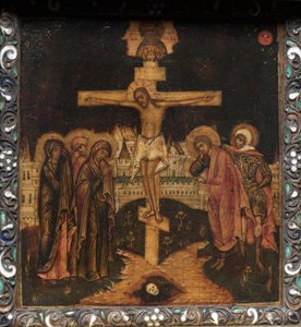 Bärbar triptykikon: Korsfästelsen, 1600-talet. av Unbekannt