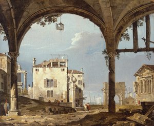 Portik med lykta, 174145. av Unbekannt
