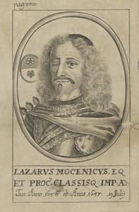 Porträtt av amiral Lazzaro Mocenigo 1624-1657, ca 1720. av Unbekannt
