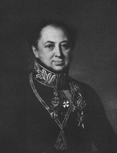 Porträtt av Dmitry Pavlovich Tatischev 1767-1845, 1838 av Unbekannt
