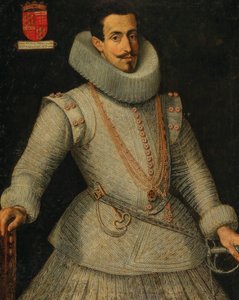 Porträtt av Dom Manuel de Moura Corte-Real, 2:a markisen av Castel Rodrigo 1590-1651. av Unbekannt