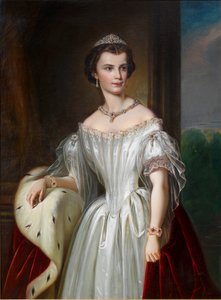 Porträtt av Elisabeth av Bayern, 1854. av Unbekannt
