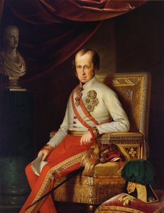 Porträtt av kejsar Ferdinand I av Österrike 1793-1875, ca. 1840. av Unbekannt