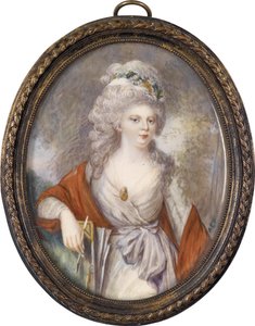 Porträtt av kejsarinnan Maria Feodorovna Sophie Dorothea av Württemberg 1759-1828, tidigt 1800-tal. av Unbekannt