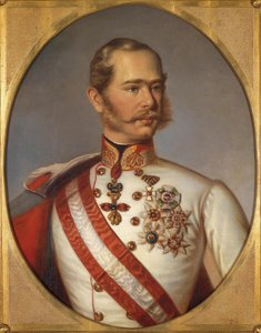 Porträtt av Franz Joseph I av Österrike, ca 1855 av Unbekannt