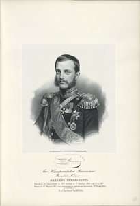 Porträtt av storhertig Michael Nikolaevich av Ryssland 1832-1909, 1858 av Unbekannt