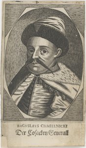 Porträtt av Hetman Bohdan Khmelnytsky 1595-1657, efter 1650. av Unbekannt