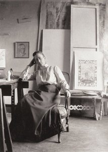 Porträtt av Hilma af Klingt 1862-1944, ca. 1900 av Unbekannt